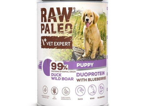 Wet food VETEXPERT RAW PALEO Duoprotein Duck & Boar Puppy 400 g Cheap