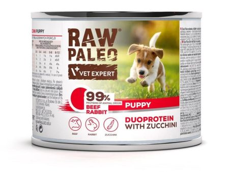 Wet food VETEXPERT RAW PALEO Duoprotein Beef & Rabbit Puppy Beef 200 g Online Sale