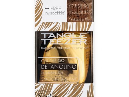 Plaukų šepetys Tangle Teezer Compact Styler Bronze ir gumytė plaukams Invisibobble TTIBBR Cheap