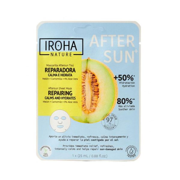 Atkuriamoji veido kaukė Iroha Nature Aftersun Sheet Mask Repairing Melon Calms & Hydrates, MTIN31 For Discount