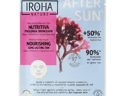 Maitinamoji veido kaukė Iroha Nature Aftersun Sheet Mask Nourishing Algaes Long Lasting Tan, MTIN32 Supply