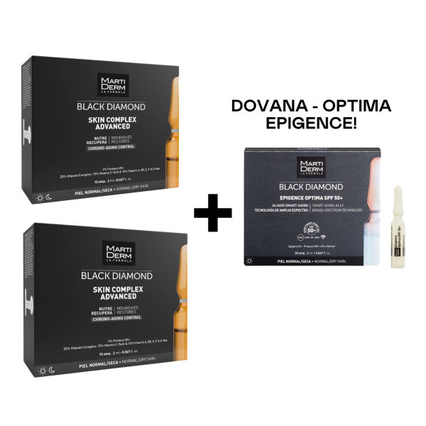 Perkant 2 MARTIDERM SKIN COMPLEX ADVANCED (10 vnt.) pakuotes, DOVANA - EPIGENCE OPTIMA SPF 50+ AMPULĖS (10 vnt.) For Sale